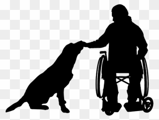 Dog Wheelchair Silhouette Disability - Children On Wheelchair Silhouette Clipart
