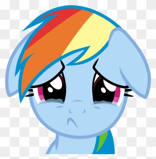 Crying Faces Cartoons - Sad Rainbow Dash Clipart