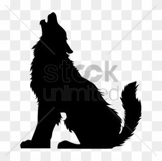 Silhouette Of Howling Wolf Clipart - Howling Wolf Silhouette Vector - Png Download