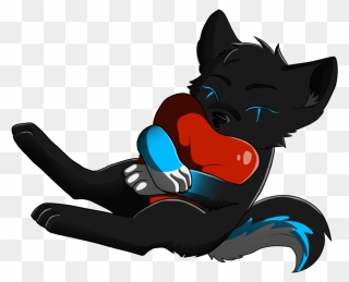 Anime Wolf With A Heart Clipart