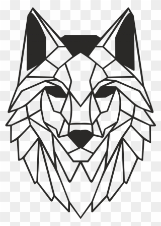 Transparent Wolf Face Png - Geometric Wolf Png Clipart