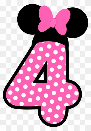 Minnie Mouse Number 4 Clipart