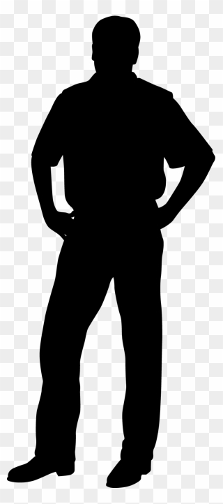 Silhouette Person Clip Art - Standing Casual Man Silhouette - Png Download