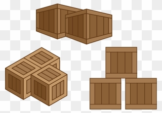 Vector Crates - Wood Box Vector Png Clipart