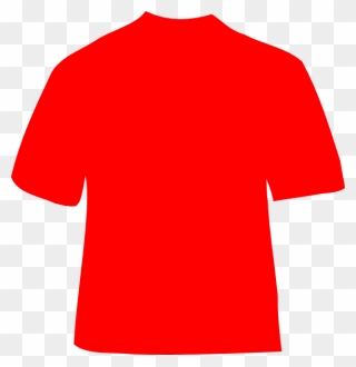 Red T-shirt Clip Art At Clker - Blank Black T Shirt - Png Download