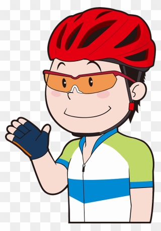 Cyclist Man Clipart - Cartoon - Png Download
