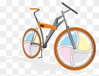 Cartoon, Orange, Bike, Bicycle, Cycling, Wheel, Sports - Bicycle Clip Art - Png Download