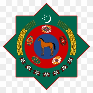 Free Vector Coat Of Arms Of Turkmenistan Clip Art - Turkmenistan Coat Of Arms - Png Download