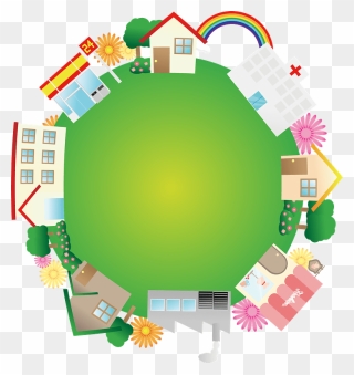 Planet Town Clipart - Circle - Png Download