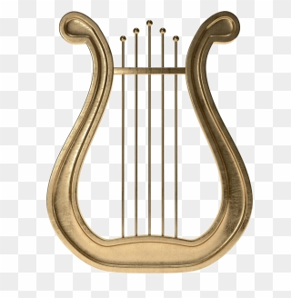 Gold Harp Png Clipart - Hand Held Harp Transparent Png