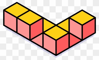 Outline 3d Rubik's Cube Drawing Clipart
