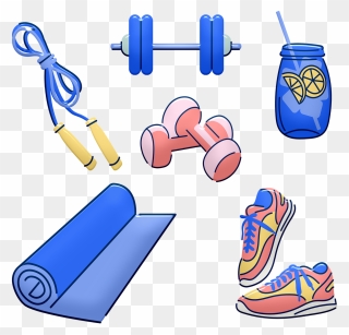 Workout Equipment Cartoon Clipart