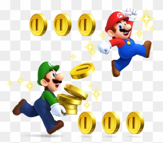 Coins Clipart Nintendo - Mario And Luigi Coins - Png Download