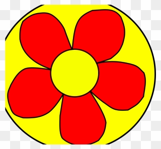 Red Flower With Yellow Background Svg Clip Arts - Red And Yellow Flower Clipart - Png Download