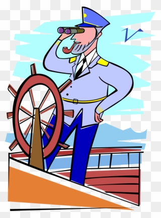 Vector Illustration Of Mariner Sea Captain Sailor At - Ship Captain Clipart Png Transparent Png