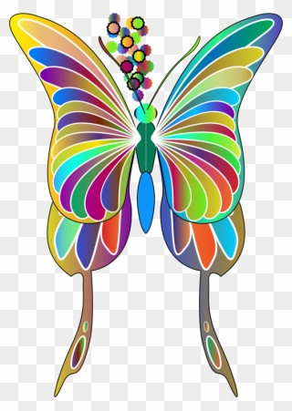 Butterfly,line,symmetry - Butterfly Clipart Swallow Tail - Png Download