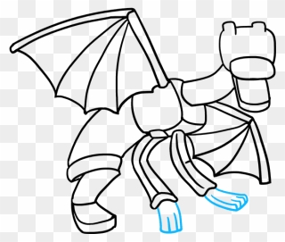 How To Draw Ender Dragon From Minecraft - Ender Dragon Drawing Easy Clipart