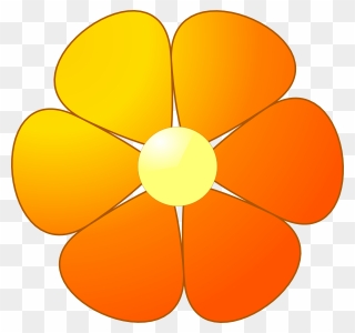Orange Colour Flower Clipart - Png Download