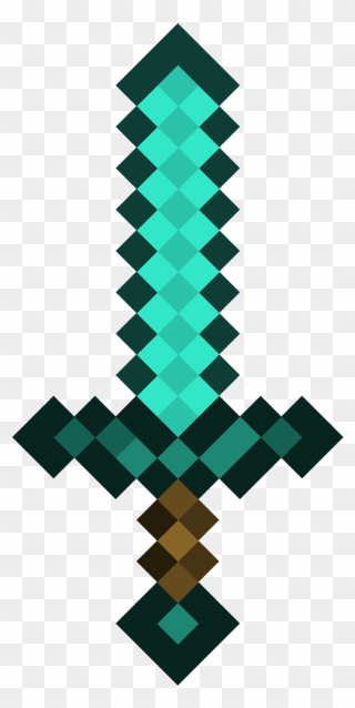 Transparent Diamond Sword Png - Minecraft Diamond Sword Clipart