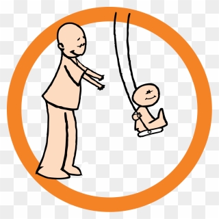 Pull Clipart Push Swing - Child Being Pushed On A Swing - Png Download