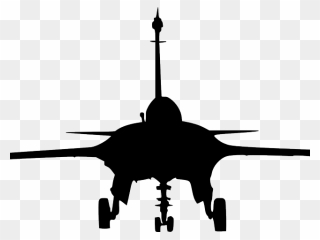 Jet Fighter Clipart Svg - Airplane Drawing Front View - Png Download