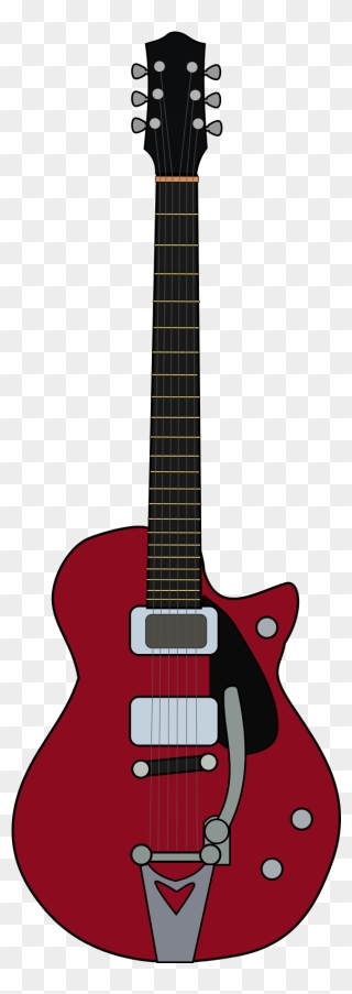 Red Electric Guitar Cartoon Clipart