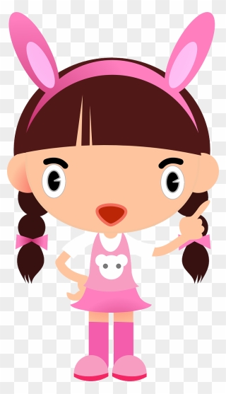Girl With Bunny Ears Clipart Png Transparent Png