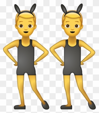 Transparent Bunny Ears Clipart - Guys With Bunny Ears Emoji - Png Download