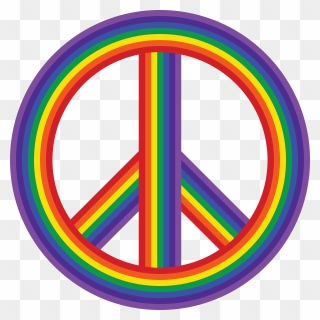 Free Clipart Of A Rainbow Peace Symbol - Transparent Background Peace Signs Transparent - Png Download