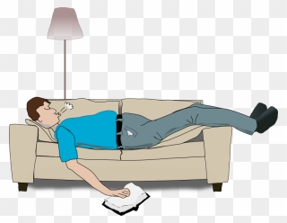 Sleeping On A Small Couch , Png Download - Sleeping On Sofa Clipart Transparent Png