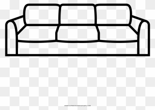 Sofa Clipart Simple - Couch Clipart Coloring - Png Download