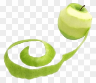 Green Apple With Long Peel Clip Arts - Green Apple Peel Png Transparent Png