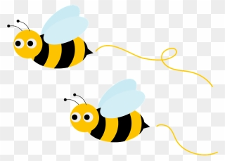 Honey Bees Insect Clipart - Cartoon Bees Flying - Png Download