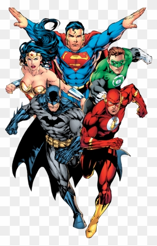 Download League Justice Batman Dc Joker Marvel Vs - Cartoon Batman Superman Wonder Woman Flash Green Lantern Clipart