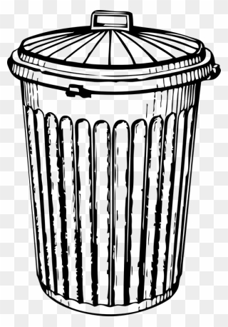 Garbage, Free Illustrations, Container, Waste, Store - Black And White Trash Can Clipart