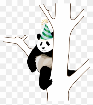 Climbing Vector Clipart - Panda On Tree Clipart - Png Download