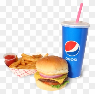 Transparent Hotdogs Clipart - Burger Pepsi Fries Combo - Png Download