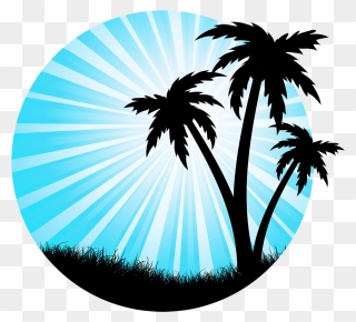 Arecaceae Silhouette Tree Drawing - Simple Pom Tree Drawing Clipart