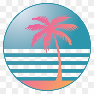 Transparent Catamaran Clipart - Retro Palm Trees Vector - Png Download
