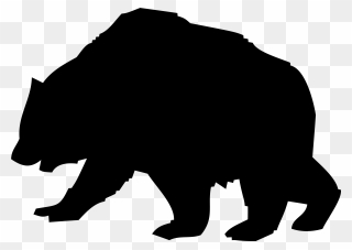Silhouette Of A Bear - Profil Hd Clipart