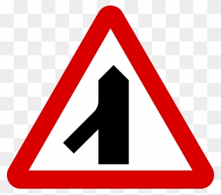 Traffic Merges From Left Sign Clipart