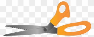 Vector Illustration Of Pair Of Open Orange Scissors - Scissors Clip Art - Png Download