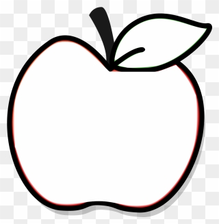 Red Apple With Leaf-1 - Apple Drawing Png Clipart
