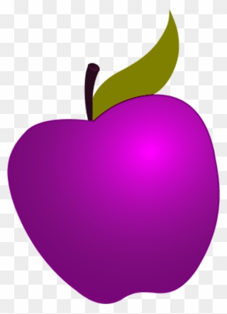 Red Apple Outline Clipart Svg Royalty Free Free Red - Purple Apple Clipart - Png Download