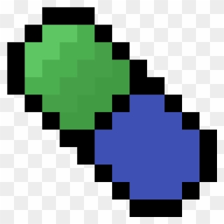 Green And Blue Pill - Minecraft Pixel Heart Png Clipart