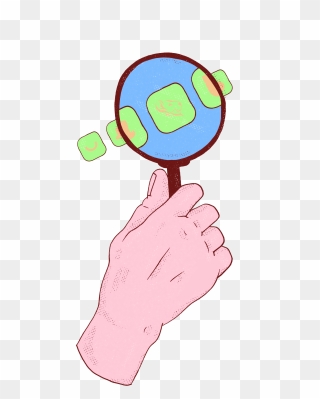 Illustration Of A Hand Holding A Magnifying Glass With Clipart
