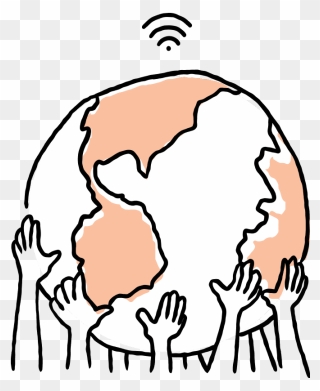 Hands Holding World With Internet Clipart