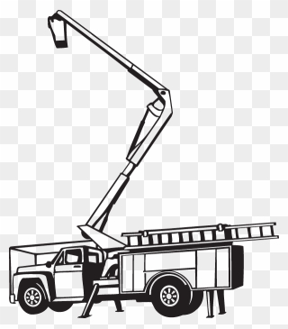 Clip Art Aerial Work Platform Pickup Truck Construction - Coloring Page Bucket Truck - Png Download
