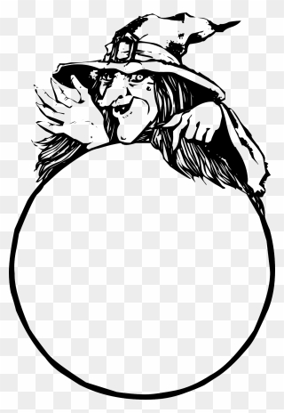 Witch And The Crystal Ball Drawing Clipart