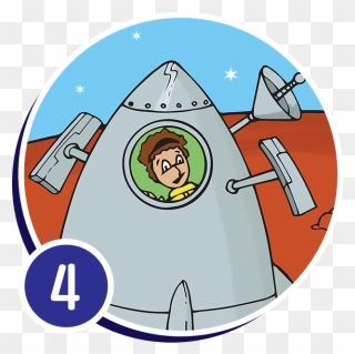 Girl Inside Spaceship On The Surface Of A Red Planet - Circle Clipart